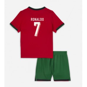 Portugal Cristiano Ronaldo #7 Hemmaställ Barn EM 2024 Kortärmad (+ Korta byxor)